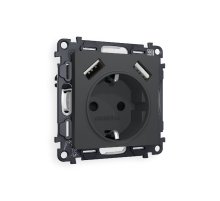 Комплект механизма розетки 2USB A+A 18W (быстрая зарядка) с/з Ambrella Volt Alfa MA909010