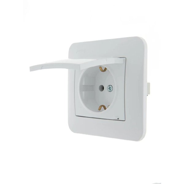 Розетка с/з с крышкой Lezard Karina 707-0288-123B