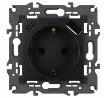 Розетка со шторками с USB type-A+C Эра Elegance 14-4108-05 Б0067724