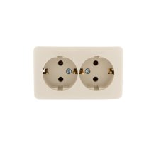 Розетка двойная с/з Lezard Viola 751-0300-127