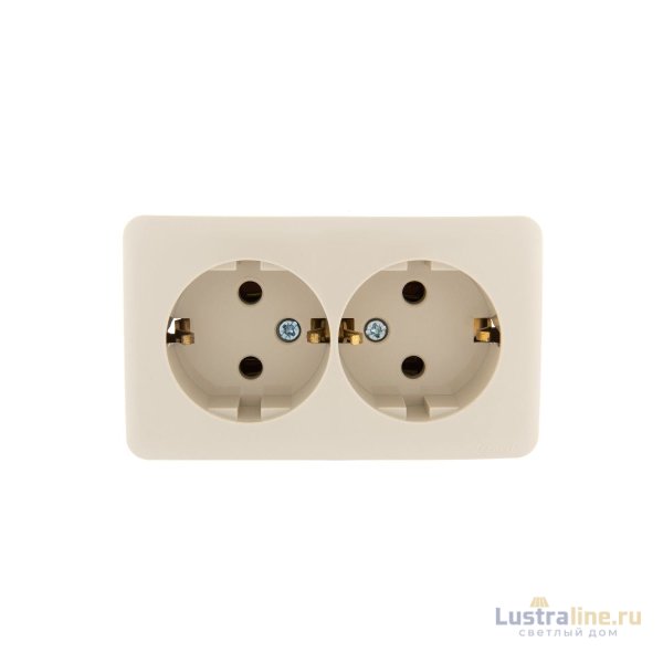 Розетка двойная с/з Lezard Viola 751-0300-127