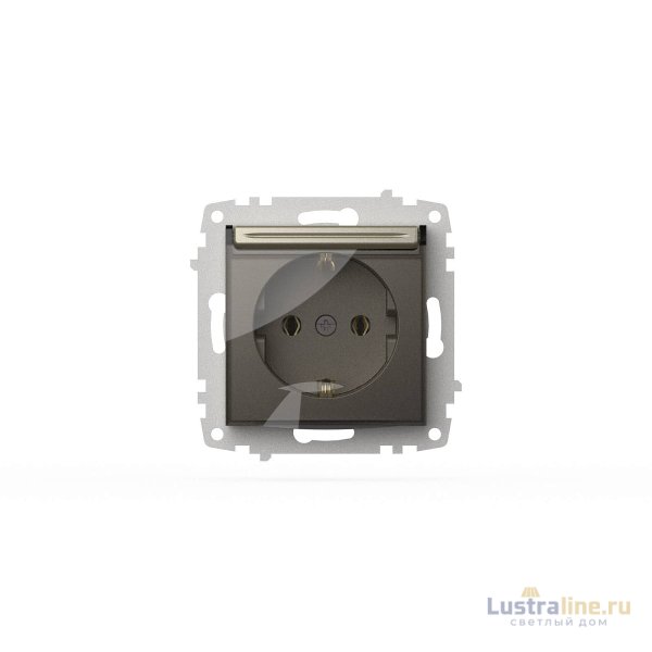 Розетка с крышкой и заземлением ELBI Zena Vega 609-011400-218