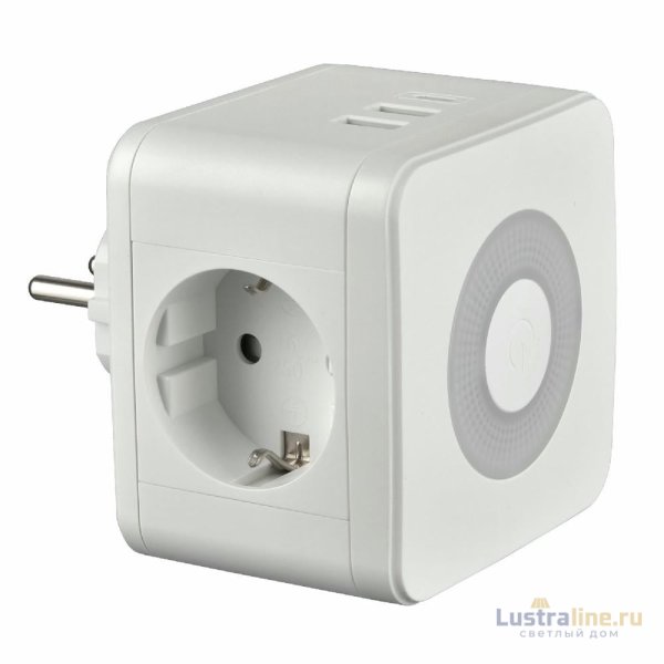 Разветвитель сетевой с выключателем Uniel S-GES2-16SBUC WHITE UL-00011245