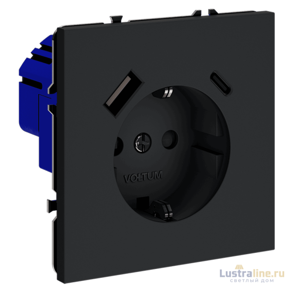 Розетка с USB, A+C Voltum S70 VLS040507