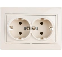 Розетка двойная с/з Lezard Mira 701-0303-127B