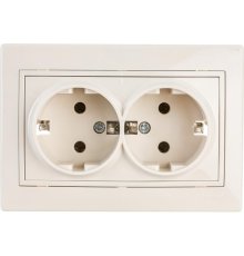 Розетка двойная с/з Lezard Mira 701-0303-127B