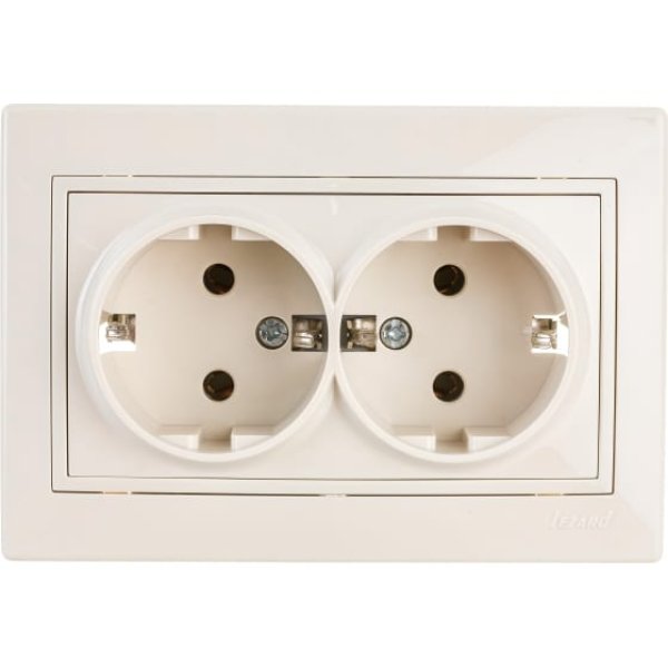 Розетка двойная с/з Lezard Mira 701-0303-127B