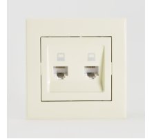 Розетка компьютерная двойная Lezard Rain 703-0303-141