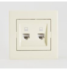 Розетка компьютерная двойная Lezard Rain 703-0303-141