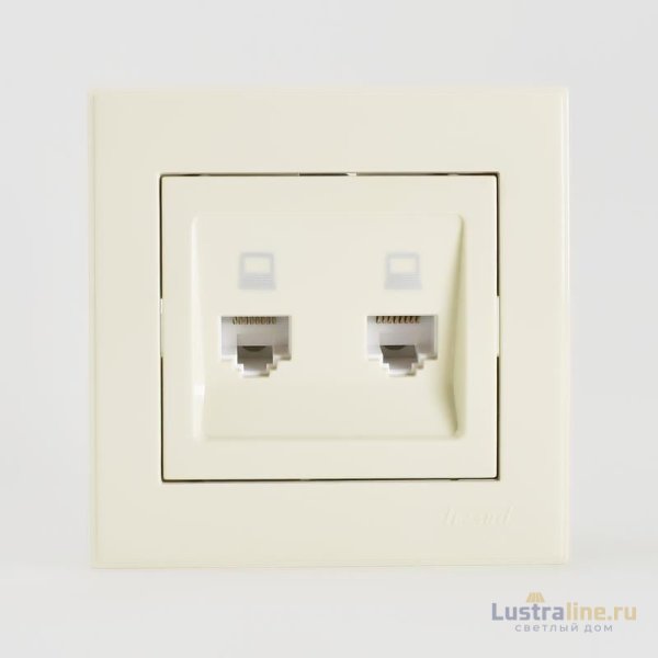 Розетка компьютерная двойная Lezard Rain 703-0303-141