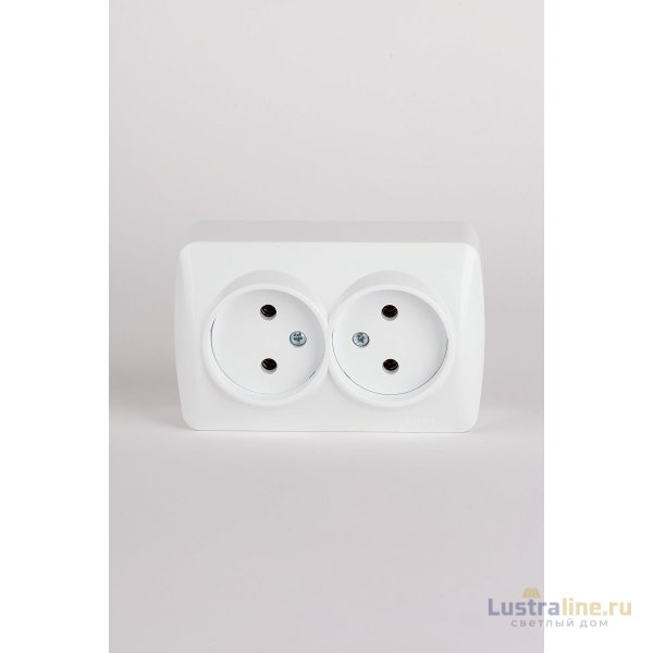 Розетка двухместная без заземления ELBI Alsu 504-010200-908