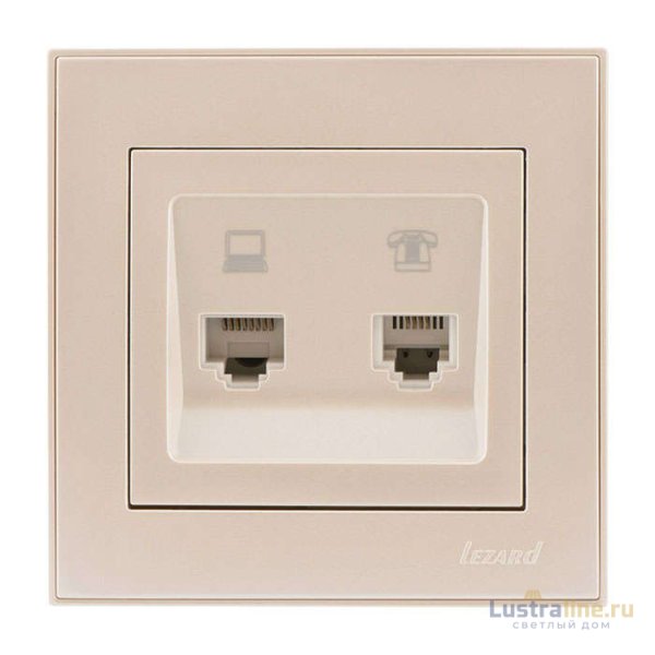 Розетка компьютер+телефон Lezard Rain 703-0303-143