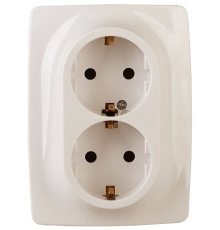 Розетка ЭРА 12 2x2P E Schuko 16A 250V 12-2106-02 Б0031229