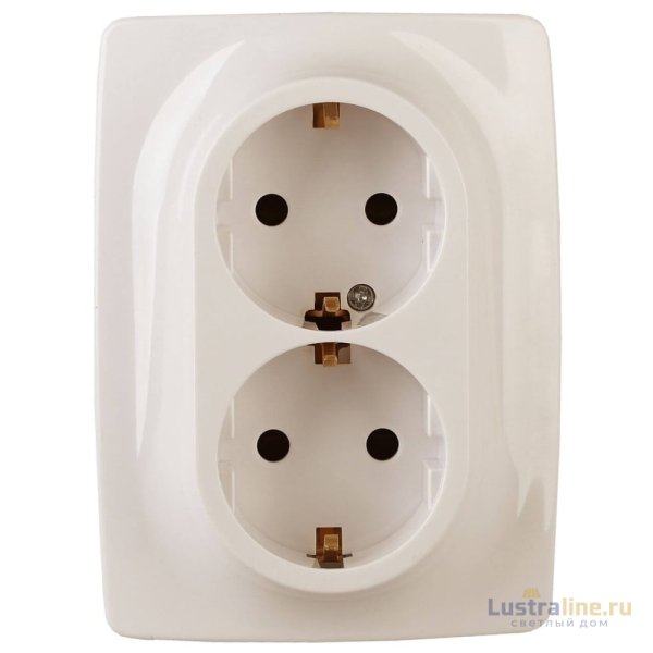 Розетка ЭРА 12 2x2P E Schuko 16A 250V 12-2106-02 Б0031229