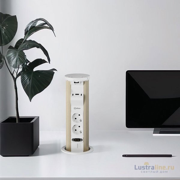 Блок розеток 12J (2 секции, USB type A+C + RJ45 + HDMI) беспроводная зарядка Mebax 00-00002598