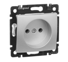 Розетка 2К Legrand Valena 16A 250V б/з винтовой зажим алюминий 770116