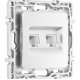 Розетка телефонная RJ11 + компьютерная RJ45 Arte Milano 217.44-1.silver