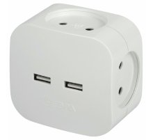 Разветвитель электрический Эра SP-4-USB-W Б0049532