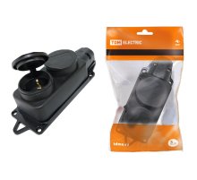 Розетка двухместная с заглушками TDM Electric SQ0612-0010