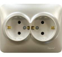 Розетка двойная с/з Lezard Karina Life 708-3000-127B