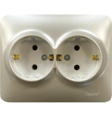 Розетка двойная с/з Lezard Karina Life 708-3000-127B
