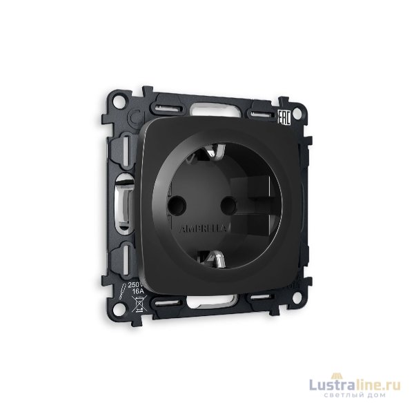 Комплект механизма розетки с/з cо шторками Ambrella Volt Omega MO807010