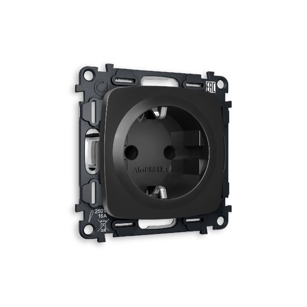 Комплект механизма розетки с/з cо шторками Ambrella Volt Omega MO807010