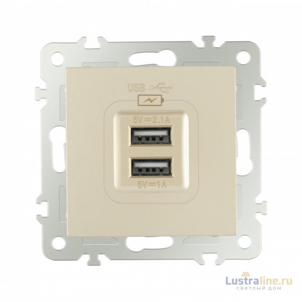 Розетка USB 2.1А+1А Arte Milano 206.46-1.shampan