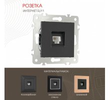 Розетка телефонная RJ11 Arte Milano 203.51-1.black