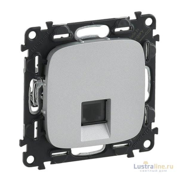 Телефонная розетка RJ11 Legrand Valena Allure алюминий 753938