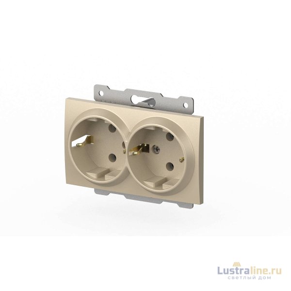 Розетка двухместная с заземлением ELBI Zena Vega 609-012500-907