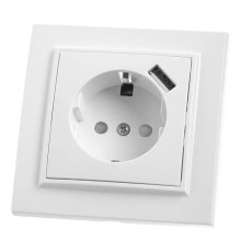 Розетка Feron Stekker Эрна с/з 16A 250V USB белый PST16901101 39051