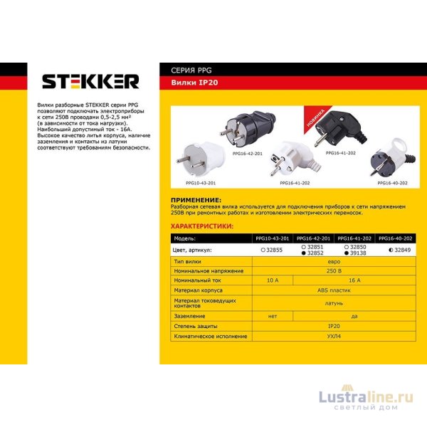 Вилка угловая Stekker PPG16-41-202 32850