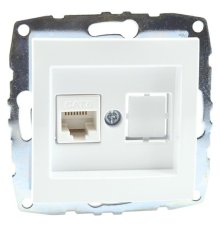 Розетка компьютерная Rj45 Cat6 Mono Electric Despina-Larissa белый 500-001905-125