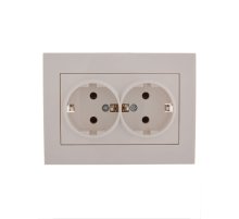 Розетка двойная с/з Lezard Rain 703-0202-127