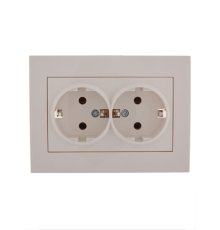 Розетка двойная с/з Lezard Rain 703-0202-127