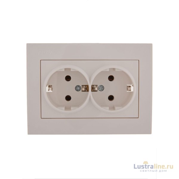 Розетка двойная с/з Lezard Rain 703-0202-127