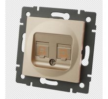 Механизм компьютерной розетки двойной Arlight SCT-MPC2-PL-GD-V (RJ-45, CAT6) 049850