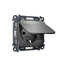 Комплект механизма розетки с/з со шторками и крышкой Ambrella Volt Omega MO658010
