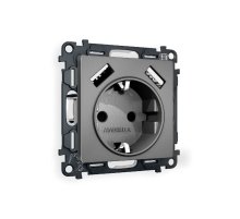 Комплект механизма розетки 2USB A+A 18W (быстрая зарядка) с/з Ambrella Volt Alfa MA659010