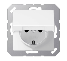 Розетка Schuko с крышкой Jung A1520BFKLWWM Розетка Schuko с крышкой Jung A1520BFKLWWM