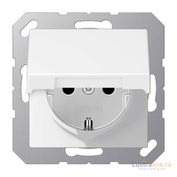 Розетка Schuko с крышкой Jung A1520BFKLWWM