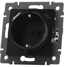 Механизм розетки с USB зарядкой Arlight SCT-MUAC-PL-BK-V (250V, 16A) 049830