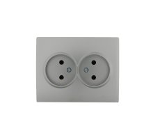 Розетка двойная б/з Lezard Karina 707-4300-128