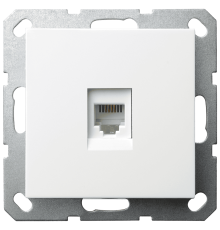 Интернет розетка Jasmart разъем RJ45 с накладкой белый глянцевый G6105W