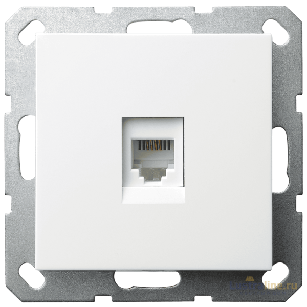 Интернет розетка Jasmart разъем RJ45 с накладкой белый глянцевый G6105W