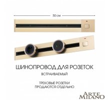 Встраиваемый шинопровод с выключателем Arte Milano Am-track-sockets 385205TBB/50 Gold