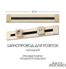 Накладной шинопровод Arte Milano Am-track-sockets 382305TO/50 Gold