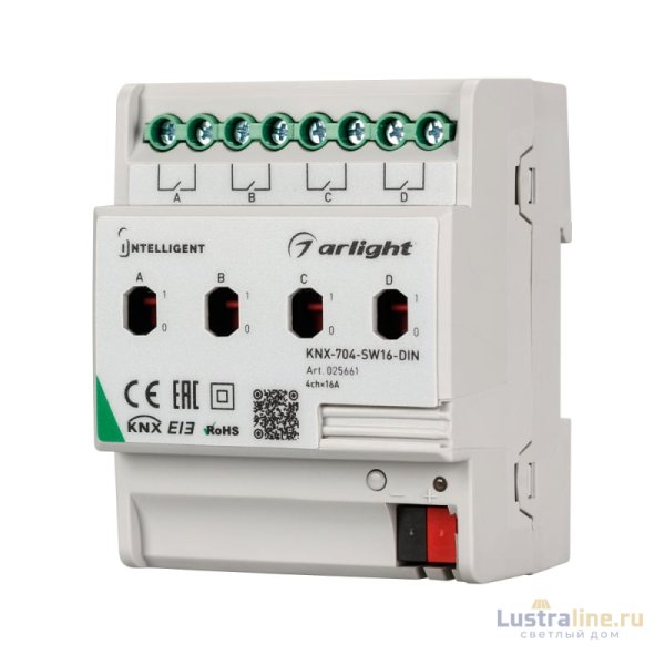 Релейный модуль Arlight KNX-704-SW16-Din (Bus, 4x16A) 025661