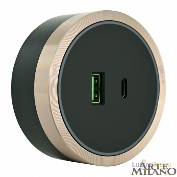 Трековая розетка Arte Milano Am-track-sockets 380066TS LED/USB-Type-C Gold